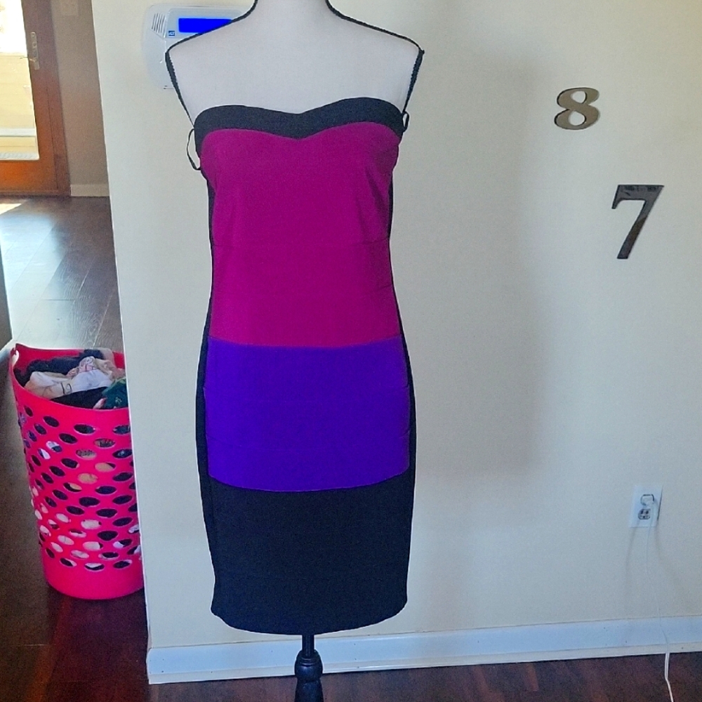 Colorblock Strapless Dress